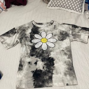 Tie Die Black and White Oversized T (size medium)